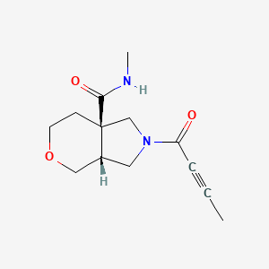 molecular formula C13H18N2O3 B2531450 (3Ar,7aR)-2-but-2-ynoyl-N-methyl-1,3,3a,4,6,7-hexahydropyrano[3,4-c]pyrrole-7a-carboxamide CAS No. 2223249-68-9
