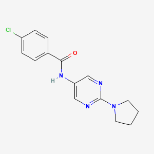 4-chloro-N-(2-pyrrolidin-1-ylpyrimidin-5-yl)benzamide