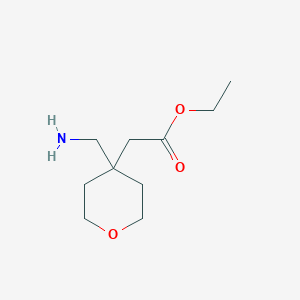 molecular formula C10H19NO3 B2531470 乙酸2-(4-(氨基甲基)四氢-2H-吡喃-4-基) CAS No. 2105582-77-0