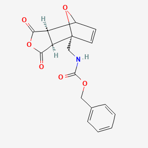 molecular formula C17H15NO6 B2531472 Benzyl N-[[(1S,2S,6R)-3,5-dioxo-4,10-dioxatricyclo[5.2.1.02,6]dec-8-en-1-yl]methyl]carbamate CAS No. 2459960-28-0