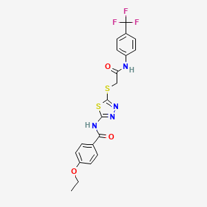 molecular formula C20H17F3N4O3S2 B2531483 4-ethoxy-N-(5-((2-oxo-2-((4-(trifluoromethyl)phenyl)amino)ethyl)thio)-1,3,4-thiadiazol-2-yl)benzamide CAS No. 868974-08-7