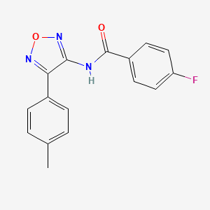 molecular formula C16H12FN3O2 B2531485 4-氟-N-(4-(对甲苯基)-1,2,5-恶二唑-3-基)苯甲酰胺 CAS No. 874127-24-9