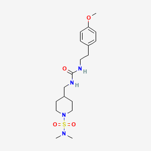 molecular formula C18H30N4O4S B2531487 4-((3-(4-methoxyphenethyl)ureido)methyl)-N,N-dimethylpiperidine-1-sulfonamide CAS No. 2034376-55-9