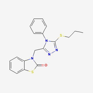 molecular formula C19H18N4OS2 B2531494 3-[[4-Phenyl-5-(propylthio)-1,2,4-triazol-3-yl]methyl]-1,3-benzothiazol-2-one CAS No. 847401-01-8