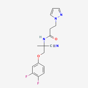 molecular formula C16H16F2N4O2 B2531496 N-[1-cyano-2-(3,4-difluorophenoxy)-1-methylethyl]-3-(1H-pyrazol-1-yl)propanamide CAS No. 1788605-12-8