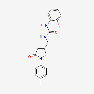 1-(2-Fluorophenyl)-3-((5-oxo-1-(p-tolyl)pyrrolidin-3-yl)methyl)urea