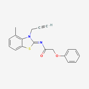 N-[(2Z)-4-methyl-3-(prop-2-yn-1-yl)-2,3-dihydro-1,3-benzothiazol-2-ylidene]-2-phenoxyacetamide