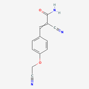 molecular formula C12H9N3O2 B2531503 2-Cyano-3-[4-(cyanomethoxy)phenyl]prop-2-enamide CAS No. 1798401-84-9