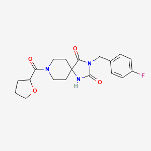molecular formula C19H22FN3O4 B2531506 3-(4-Fluorobenzyl)-8-(tetrahydrofuran-2-carbonyl)-1,3,8-triazaspiro[4.5]decane-2,4-dione CAS No. 1021067-03-7