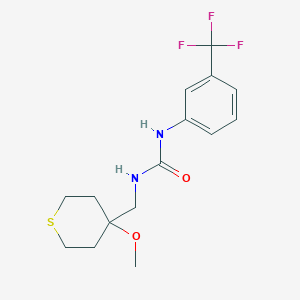 molecular formula C15H19F3N2O2S B2531509 1-((4-methoxytetrahydro-2H-thiopyran-4-yl)methyl)-3-(3-(trifluoromethyl)phenyl)urea CAS No. 2034487-70-0