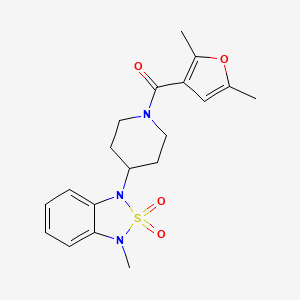 molecular formula C19H23N3O4S B2531511 (2,5-dimethylfuran-3-yl)(4-(3-methyl-2,2-dioxidobenzo[c][1,2,5]thiadiazol-1(3H)-yl)piperidin-1-yl)methanone CAS No. 2034296-76-7