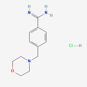 molecular formula C12H18ClN3O B2531513 4-(Morpholin-4-ylmethyl)benzene-1-carboximidamide hydrochloride CAS No. 1221725-42-3