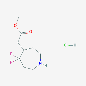 molecular formula C9H16ClF2NO2 B2531524 Methyl 2-(5,5-difluoroazepan-4-yl)acetate;hydrochloride CAS No. 2260936-50-1