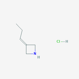 molecular formula C6H12ClN B2531539 3-Propylideneazetidine;hydrochloride CAS No. 2377031-98-4