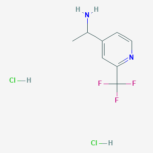 molecular formula C8H11Cl2F3N2 B2531541 1-(2-(三氟甲基)吡啶-4-基)乙胺二盐酸盐 CAS No. 2442597-51-3