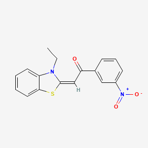 molecular formula C17H14N2O3S B2531550 (E)-2-(3-乙基苯并[d]噻唑-2(3H)-亚烷基)-1-(3-硝基苯基)乙酮 CAS No. 1321856-95-4