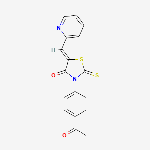 molecular formula C17H12N2O2S2 B2531553 (Z)-3-(4-acetylphenyl)-5-(pyridin-2-ylmethylene)-2-thioxothiazolidin-4-one CAS No. 868148-28-1