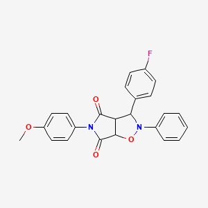 molecular formula C24H19FN2O4 B2531575 3-(4-fluorophenyl)-5-(4-methoxyphenyl)-2-phenyldihydro-2H-pyrrolo[3,4-d]isoxazole-4,6(3H,5H)-dione CAS No. 306969-39-1