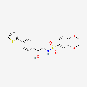 N-{2-hydroxy-2-[4-(thiophen-2-yl)phenyl]ethyl}-2,3-dihydro-1,4-benzodioxine-6-sulfonamide