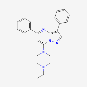 molecular formula C24H25N5 B2531581 7-(4-Ethylpiperazin-1-yl)-3,5-diphenylpyrazolo[1,5-a]pyrimidine CAS No. 900295-85-4