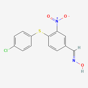 molecular formula C13H9ClN2O3S B2531585 4-[(4-氯苯基)硫代]-3-硝基苯甲醛肟 CAS No. 477851-86-8