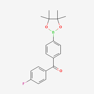 molecular formula C19H20BFO3 B2531589 2-{4-[(4-Fluorophenyl)carbonyl]phenyl}-4,4,5,5-tetramethyl-1,3,2-dioxaborolane CAS No. 2377607-18-4