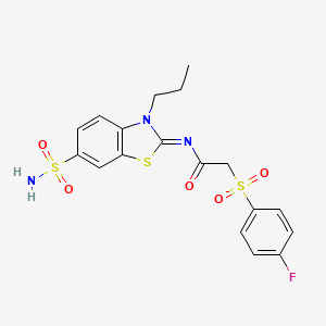 (Z)-2-((4-fluorophenyl)sulfonyl)-N-(3-propyl-6-sulfamoylbenzo[d]thiazol-2(3H)-ylidene)acetamide