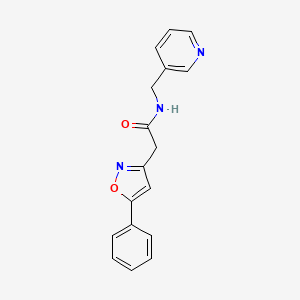 molecular formula C17H15N3O2 B2531594 2-(5-phenylisoxazol-3-yl)-N-(pyridin-3-ylmethyl)acetamide CAS No. 953195-70-5