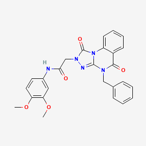 molecular formula C26H23N5O5 B2531609 N-(3,4-Dimethoxyphenyl)-2-(4-benzyl-1,5-dioxo-4,5-dihydro-[1,2,4]triazolo[4,3-a]chinazolin-2(1H)-yl)acetamid CAS No. 1242950-06-6