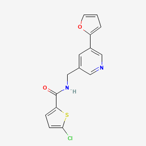 molecular formula C15H11ClN2O2S B2531611 5-氯-N-((5-(呋喃-2-基)吡啶-3-基)甲基)噻吩-2-甲酰胺 CAS No. 2034339-74-5