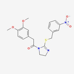 2-(3,4-dimethoxyphenyl)-1-(2-((3-nitrobenzyl)thio)-4,5-dihydro-1H-imidazol-1-yl)ethanone