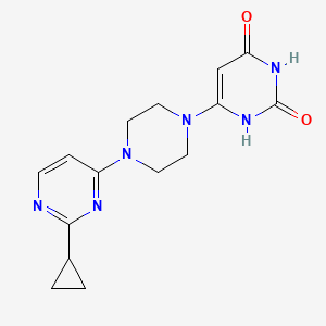 molecular formula C15H18N6O2 B2531618 6-(4-(2-cyclopropylpyrimidin-4-yl)piperazin-1-yl)pyrimidine-2,4(1H,3H)-dione CAS No. 2320375-55-9
