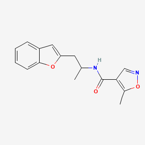 molecular formula C16H16N2O3 B2531627 N-[1-(1-Benzofuran-2-yl)propan-2-yl]-5-methyl-1,2-oxazol-4-carboxamid CAS No. 2034419-20-8