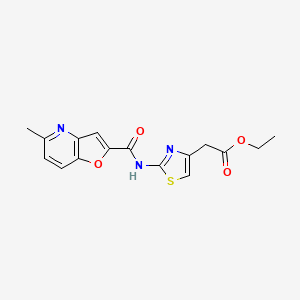 molecular formula C16H15N3O4S B2531630 2-(2-(5-甲基呋喃[3,2-b]吡啶-2-甲酰胺基)噻唑-4-基)乙酸乙酯 CAS No. 941881-44-3