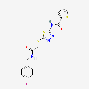 N-[5-[2-[(4-fluorophenyl)methylamino]-2-oxoethyl]sulfanyl-1,3,4-thiadiazol-2-yl]thiophene-2-carboxamide