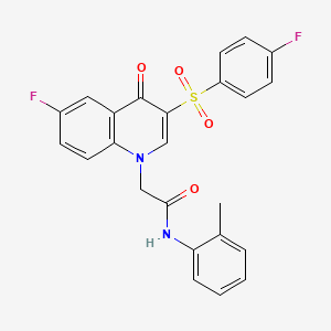2-[6-fluoro-3-(4-fluorophenyl)sulfonyl-4-oxoquinolin-1-yl]-N-(2-methylphenyl)acetamide