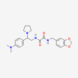 molecular formula C24H30N4O4 B2531644 N-[(2H-1,3-benzodioxol-5-yl)methyl]-N'-{2-[4-(dimethylamino)phenyl]-2-(pyrrolidin-1-yl)ethyl}ethanediamide CAS No. 941995-02-4