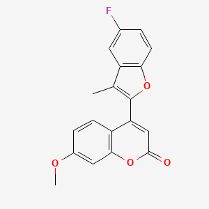molecular formula C19H13FO4 B2531649 4-(5-Fluoro-3-methyl-1-benzofuran-2-yl)-7-methoxychromen-2-one CAS No. 858764-05-3