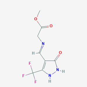 methyl 2-({[5-oxo-3-(trifluoromethyl)-1,5-dihydro-4H-pyrazol-4-yliden]methyl}amino)acetate