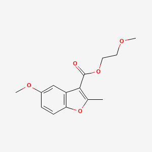 molecular formula C14H16O5 B2531653 2-Methoxyethyl 5-methoxy-2-methyl-1-benzofuran-3-carboxylate CAS No. 303057-02-5