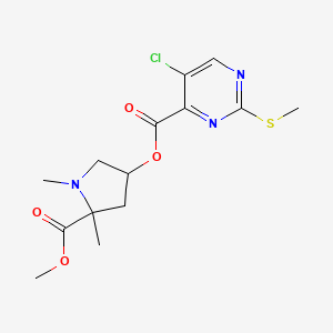B2531658 (5-Methoxycarbonyl-1,5-dimethylpyrrolidin-3-yl) 5-chloro-2-methylsulfanylpyrimidine-4-carboxylate CAS No. 2248696-53-7