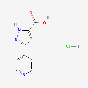 molecular formula C9H8ClN3O2 B2531659 3-(4-Pyridinyl)-1H-pyrazole-5-carboxylic acid hydrochloride CAS No. 865610-69-1