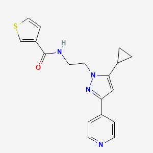 N-(2-(5-cyclopropyl-3-(pyridin-4-yl)-1H-pyrazol-1-yl)ethyl)thiophene-3-carboxamide