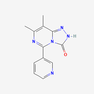 molecular formula C12H11N5O B2531691 7,8-dimethyl-5-(pyridin-3-yl)[1,2,4]triazolo[4,3-c]pyrimidin-3(2H)-one CAS No. 1239765-90-2