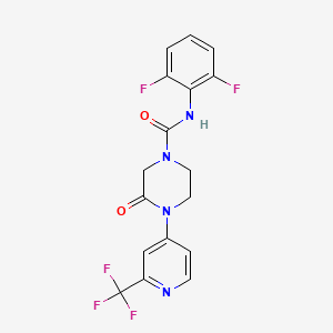 molecular formula C17H13F5N4O2 B2531723 N-(2,6-Difluorophenyl)-3-oxo-4-[2-(trifluoromethyl)pyridin-4-yl]piperazine-1-carboxamide CAS No. 2380168-47-6