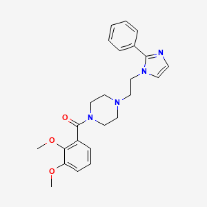 molecular formula C24H28N4O3 B2531727 (2,3-二甲氧苯基)(4-(2-(2-苯基-1H-咪唑-1-基)乙基)哌嗪-1-基)甲苯酮 CAS No. 1396843-67-6