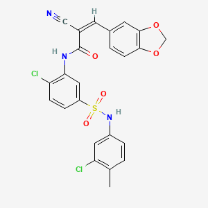 (Z)-3-(1,3-Benzodioxol-5-yl)-N-[2-chloro-5-[(3-chloro-4-methylphenyl)sulfamoyl]phenyl]-2-cyanoprop-2-enamide