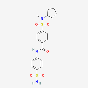 molecular formula C19H23N3O5S2 B2531732 4-(N-环戊基-N-甲基磺酰氨基)-N-(4-磺酰氨基苯基)苯甲酰胺 CAS No. 899982-73-1