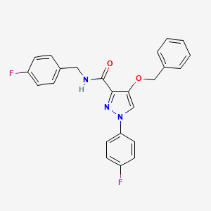 molecular formula C24H19F2N3O2 B2531733 4-(benzyloxy)-N-(4-fluorobenzyl)-1-(4-fluorophenyl)-1H-pyrazole-3-carboxamide CAS No. 1209363-68-7