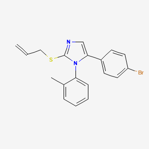 molecular formula C19H17BrN2S B2531743 2-(allylthio)-5-(4-bromophenyl)-1-(o-tolyl)-1H-imidazole CAS No. 1207011-57-1